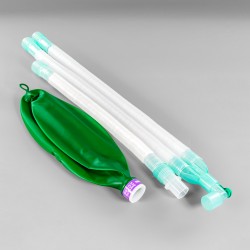 Sistema de respiración compacto de 22 mm con balón de 2 L, codo Luer y extremidad de 2 m